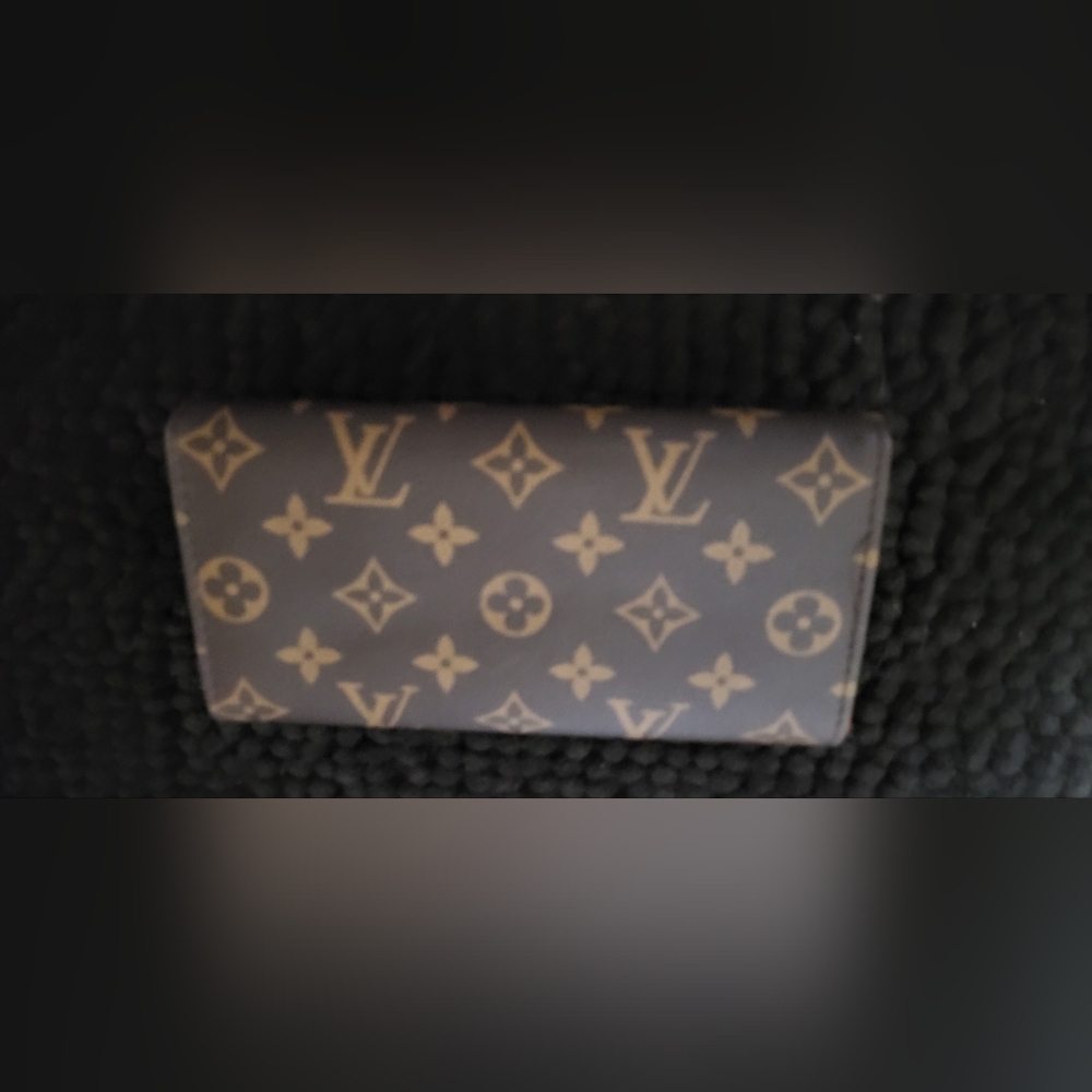 Elegant Brown N Red Women's Wallet Clutch, Inspired By LVUITTON, with Dust Cover - Picture 3 of 5